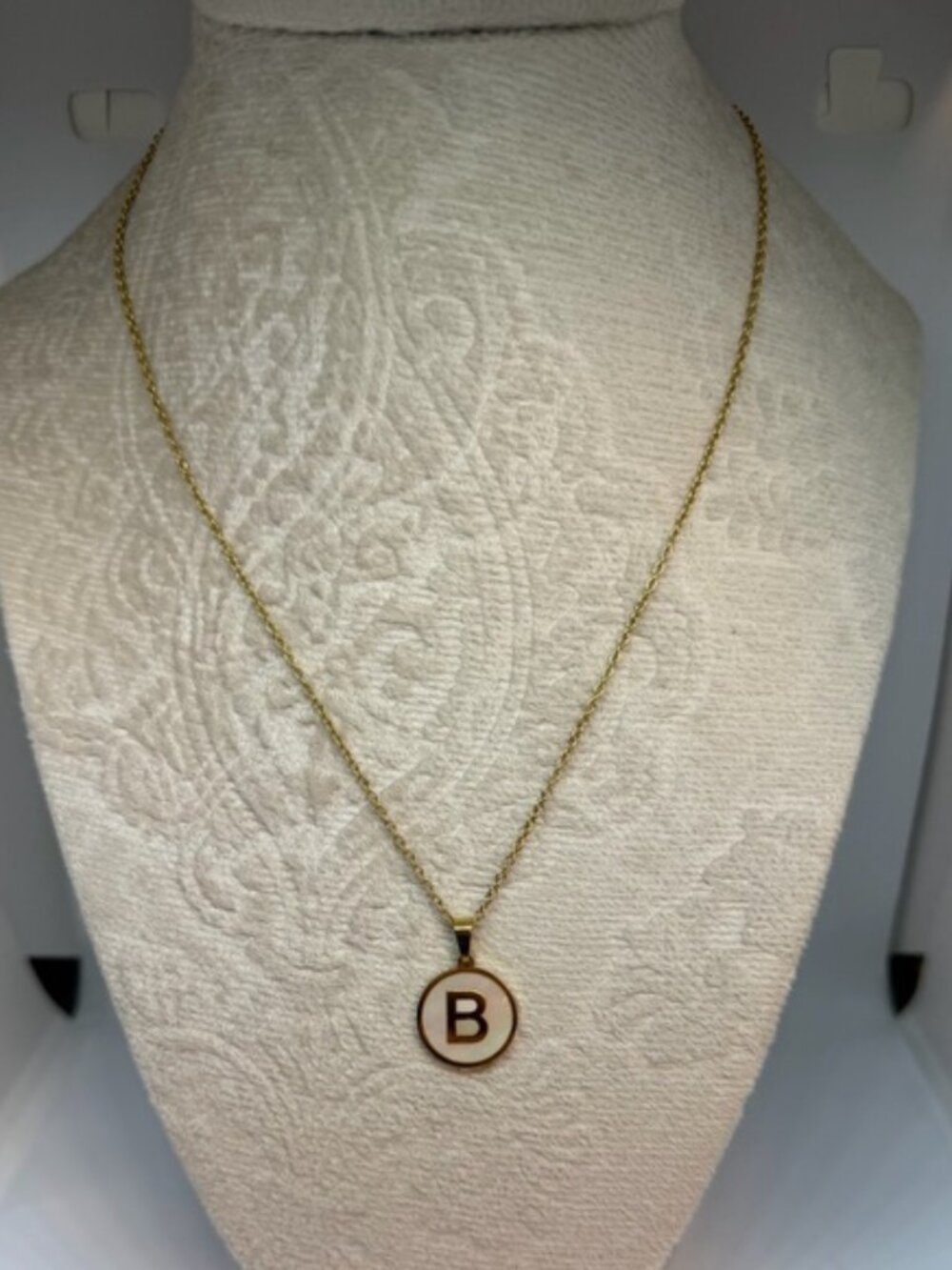 New Gold Tone Initial “B” Pendant Necklace | Minimalist Monogram Jewelry